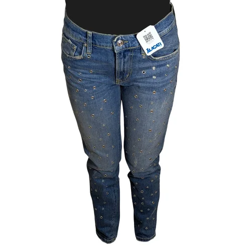 Jeansy Damskie Trendyol Alaçati Z Ozdobnymi Kółkami 26 - zdjęcie 4