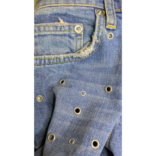 Jeansy Damskie Trendyol Alaçati Z Ozdobnymi Kółkami 26 - zdjęcie 6