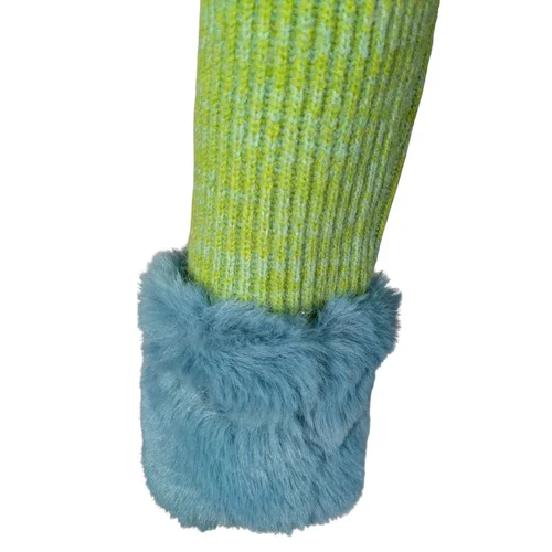 Zielony Kardigan z Błękitnym Futerkiem Reclaimed Vintage 38 - zdjęcie 2