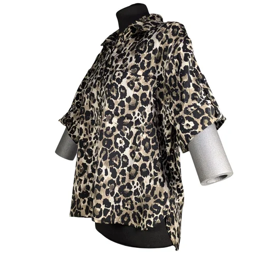 Oversizowa Koszula w Panterkę z Kryształkami New Studio - zdjęcie 2