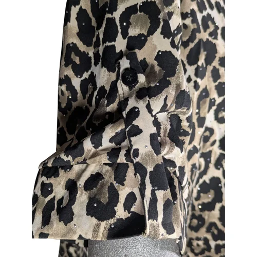 Oversizowa Koszula w Panterkę z Kryształkami New Studio - zdjęcie 8