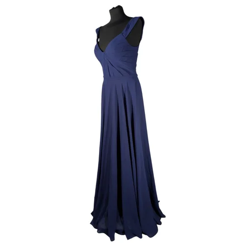 Mascara London Suknia Wieczorowa Navy Drapowana Rozmiar 38 - zdjęcie 3