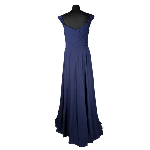 Mascara London Suknia Wieczorowa Navy Drapowana Rozmiar 38 - zdjęcie 5