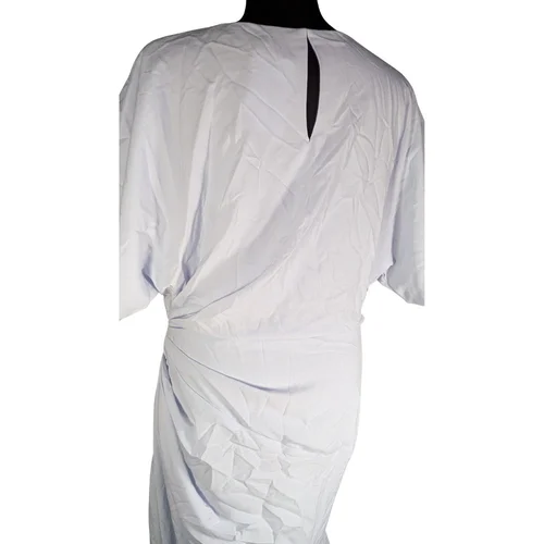 Błękitna Sukienka Maxi ASOS DESIGN z Drapowaniem w Talii 42 - zdjęcie 9