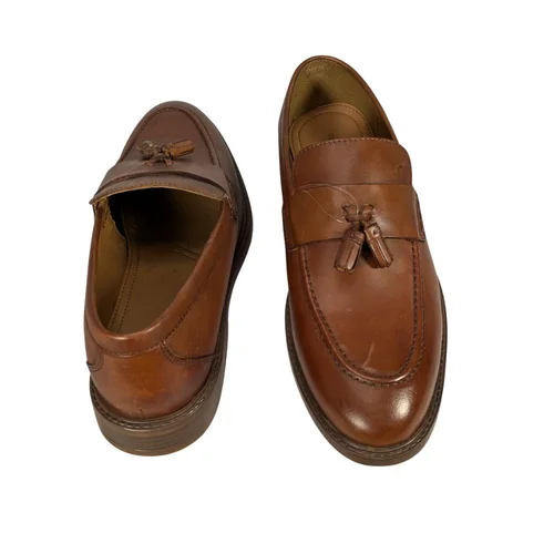 Męskie Skórzane Loafersy Thomas Crick – Brązowe z Frędzlami 43 (Wkładka 28,5 cm) - zdjęcie 3