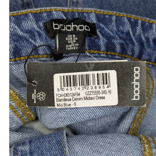 Jeansowa Sukienka Bandeau Boohoo 36 (UK 8) Mid Blue - zdjęcie 7