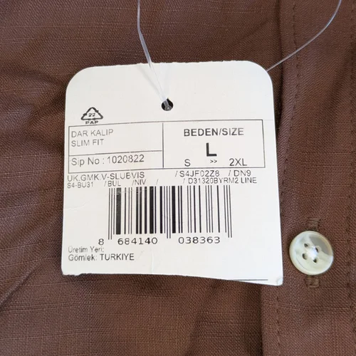 Brązowa Koszula Męska LC WAIKIKI Slim Fit Wiskoza L - zdjęcie 8