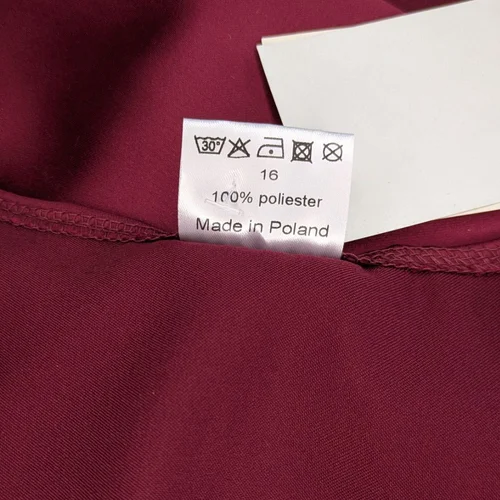 Bordowa Sukienka Kopertowa PAKUTEN L/XL (16) Marszczenia - zdjęcie 9