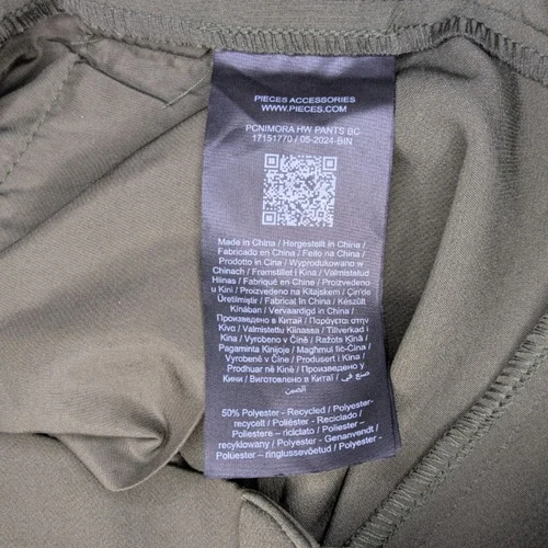 Oliwkowe Spodnie Damskie PIECES PCNIMORA S (36) Z Rozcięciami - zdjęcie 6