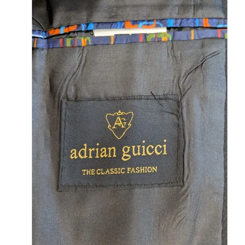 Czarny Garnitur 3-Częściowy ADRIAN GUCCI Slim Fit 56 - zdjęcie 16