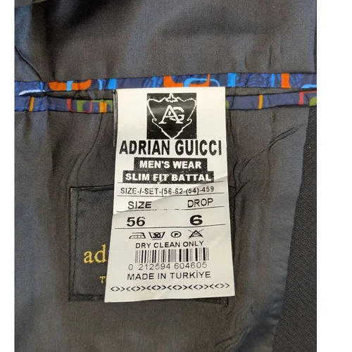 Czarny Garnitur 3-Częściowy ADRIAN GUCCI Slim Fit 56 - zdjęcie 17
