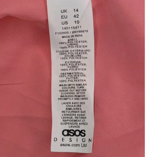 Koralowa Sukienka Maxi ASOS DESIGN Plisowana Rozmiar 42 - zdjęcie 13