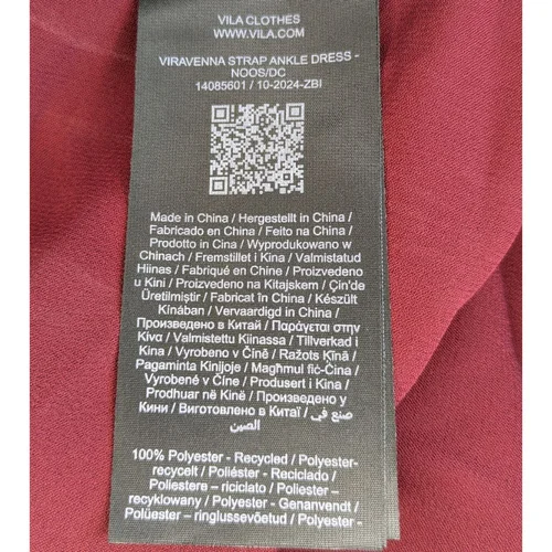 Bordowa sukienka maxi VILA na ramiączkach Rozmiar 38 - zdjęcie 13