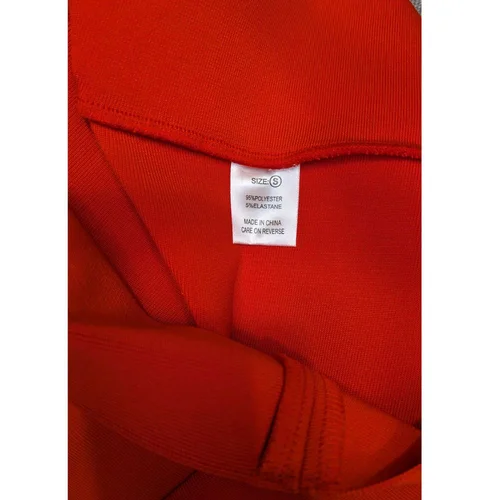 Czerwona Sukienka Ołówkowa Midi V-notch – Rozmiar S - zdjęcie 5