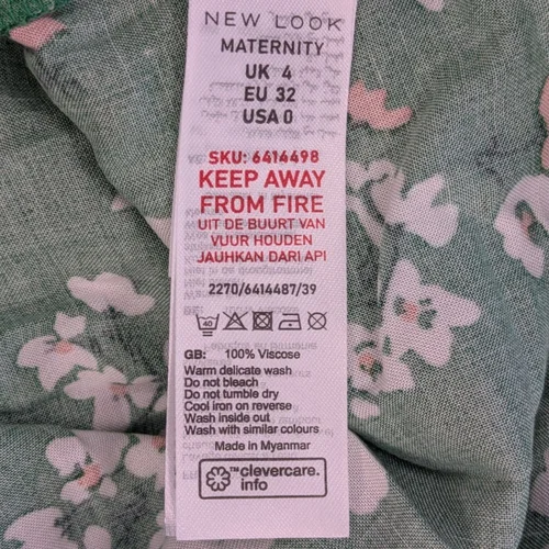 Zielona Sukienka Mini NEW LOOK MATERNITY W Kwiaty Rozmiar 32 - zdjęcie 11