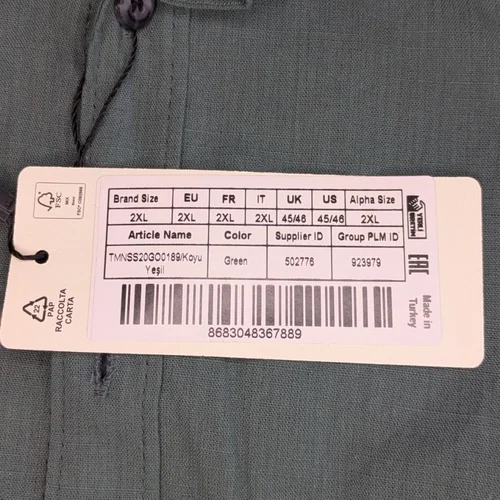 Zielona Koszula Męska TRENDYOL MAN Bawełna 2XL - zdjęcie 6