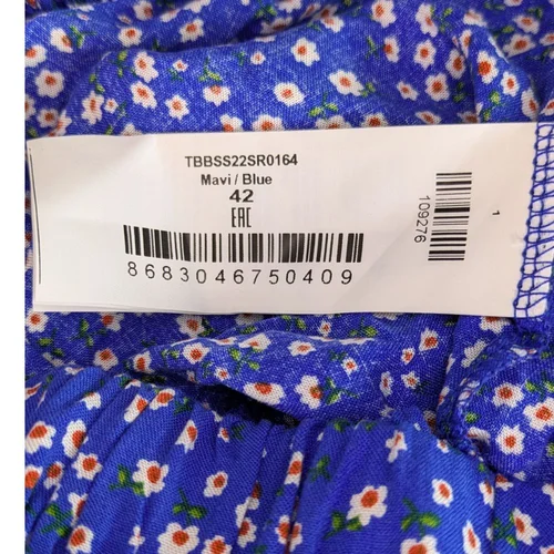 Niebieskie Spódnicospodenki w Kwiaty Trendyol 42 Falbany - zdjęcie 5