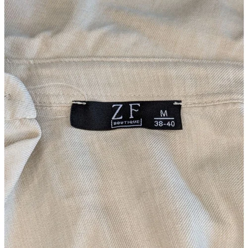 Beżowy Bawełniany Komplet ZF BOUTIQUE Koszula i Spodnie M DEF - zdjęcie 11