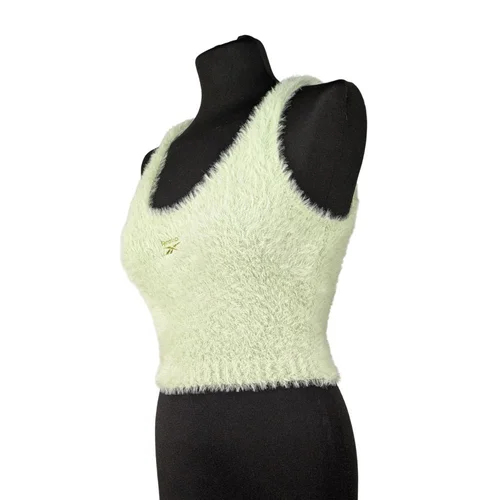 Reebok – Miętowy Top Damski Fuzzy Texture S - zdjęcie 3