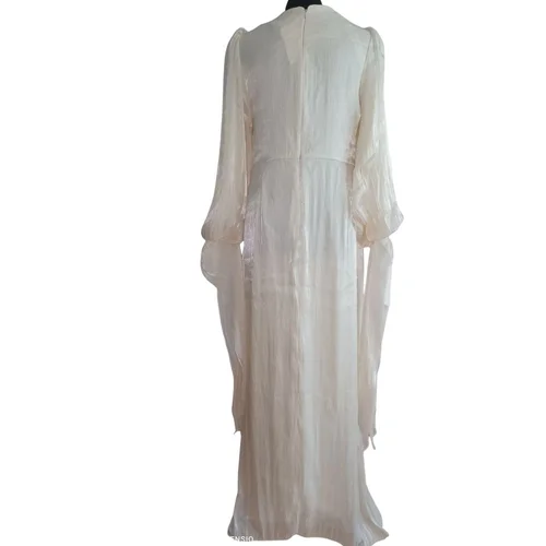 Mihir Istanbul – Kremowa Suknia Wieczorowa Drapowana – 44 - zdjęcie 6