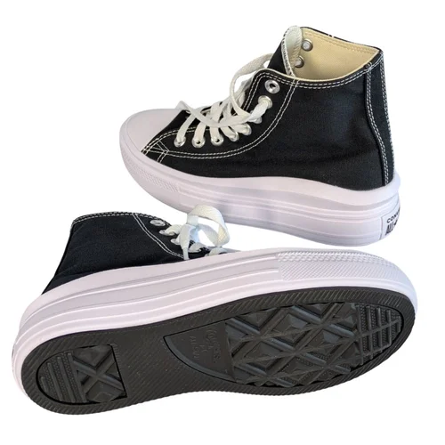 Czarne Trampki na Platformie CONVERSE Wysokie 36 DEF - zdjęcie 7