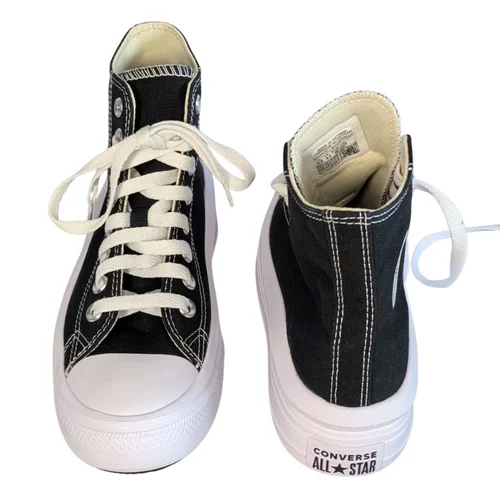Czarne Trampki na Platformie CONVERSE Wysokie 36 DEF - zdjęcie 8