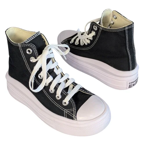 Czarne Trampki na Platformie CONVERSE Wysokie 36 DEF - zdjęcie 10