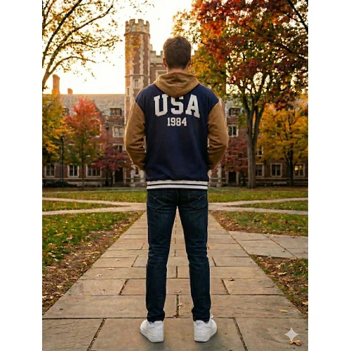 FUMOOD – Bluza Bejsbolówka Varsity USA 1984 Navy/Mustard - zdjęcie 10