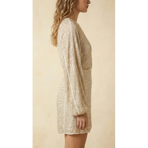 ASOS DESIGN – Złota Cekinowa Sukienka Mini Champagne R. 36 - zdjęcie 9