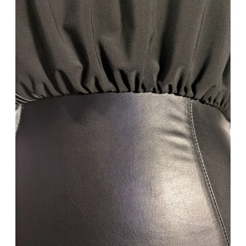 ASOS Design – Sukienka Mini Ekoskóra & Krepa Odkryte Plecy R. 36 (Małe S) - zdjęcie 6