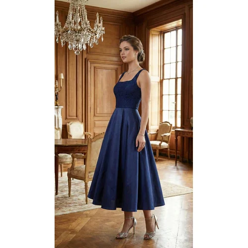 Coast – Kobaltowa Sukienka Wieczorowa Midi 36 - zdjęcie 11