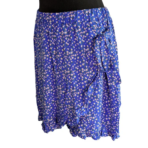 Niebieskie Spódnicospodenki w Kwiaty Trendyol 42 Falbany - zdjęcie 8