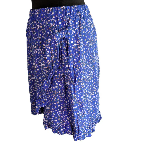 Niebieskie Spódnicospodenki w Kwiaty Trendyol 42 Falbany - zdjęcie 9