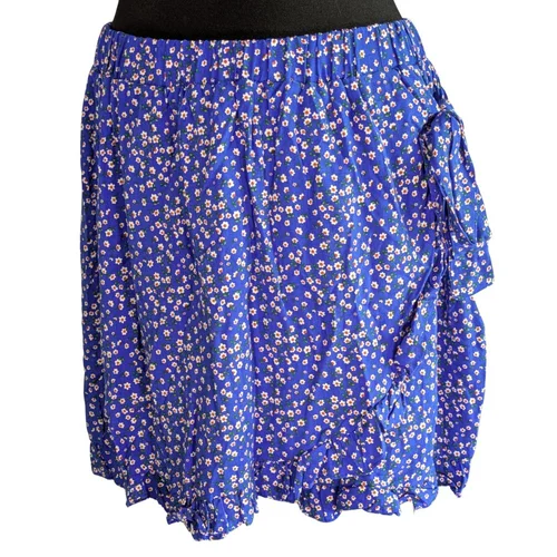 Niebieskie Spódnicospodenki w Kwiaty Trendyol 42 Falbany - zdjęcie 10