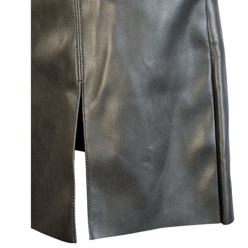 Noisy May – Czarna Spódnica Mini z Eko-skóry z Rozcięciem – XS (NMClara Penny) - zdjęcie 8