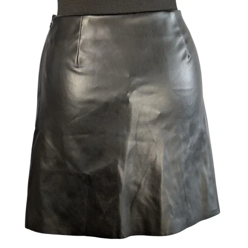 Noisy May – Czarna Spódnica Mini z Eko-skóry z Rozcięciem – XS (NMClara Penny) - zdjęcie 9