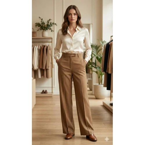 Trendyol – Camelowe Spodnie Wide Leg High Waist R. 42 (Wypada jak 38) - zdjęcie 7