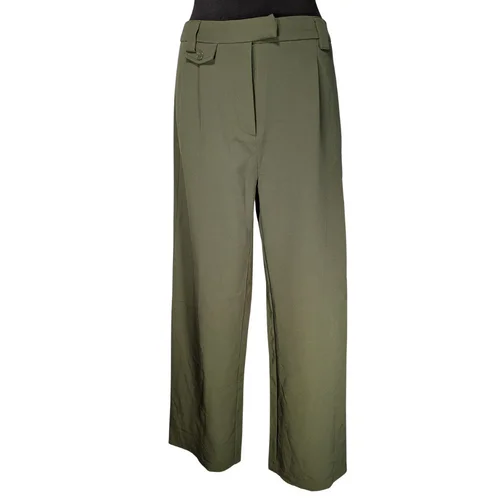 Oliwkowe Spodnie Damskie PIECES PCNIMORA S (36) Z Rozcięciami - zdjęcie 10