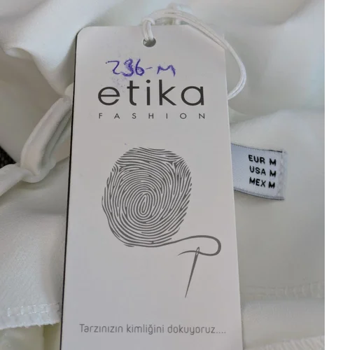 Biała Sukienka Maxi ETIKA FASHION Z Kwiatami 3D Rozmiar M - zdjęcie 12