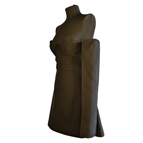 PrettyLittleThing – Czarna Sukienka Gorsetowa z Rękawami – 36 - zdjęcie 2