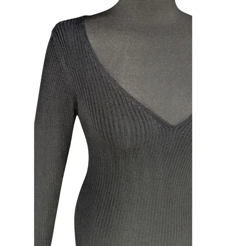 Czarna Sukienka Dzianinowa Midi PrettyLittleThing S - zdjęcie 8