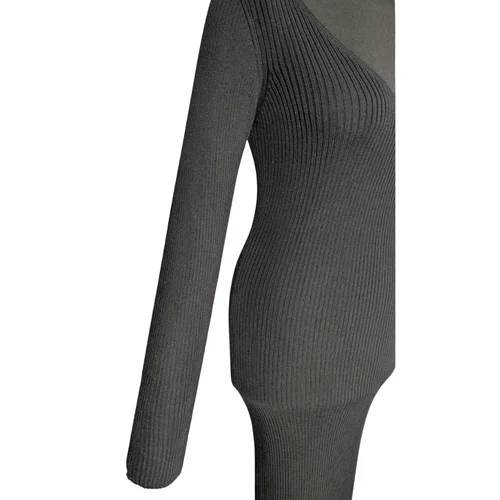 Czarna Sukienka Dzianinowa Midi PrettyLittleThing S - zdjęcie 9