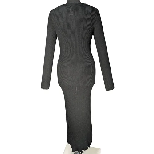 Czarna Sukienka Dzianinowa Midi PrettyLittleThing S - zdjęcie 10