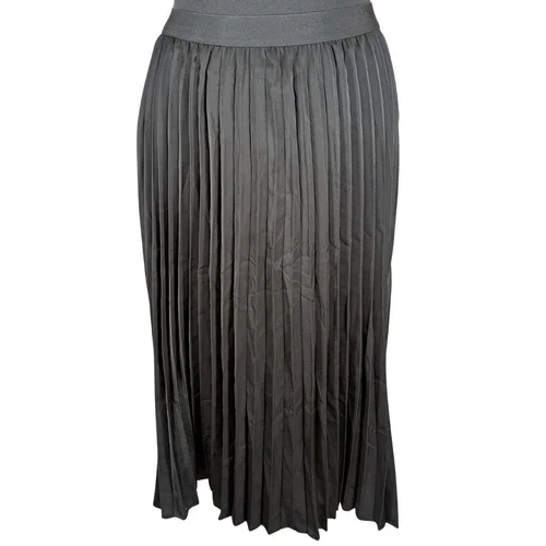Plisowana Spódnica Midi Premium Collection Czarna 36 - zdjęcie 6