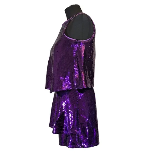 River Island – Fioletowy Kombinezon Cekinowy 34 - zdjęcie 4