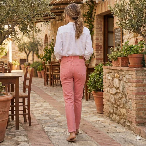 River Island – Jeansy High Rise Skinny Sculpt Koralowe R. 42 - zdjęcie 9