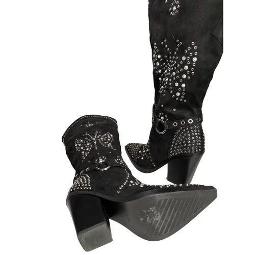 SIMMI London Dalton – Czarne Kowbojki z Kryształkami i Ćwiekami 41 - zdjęcie 8