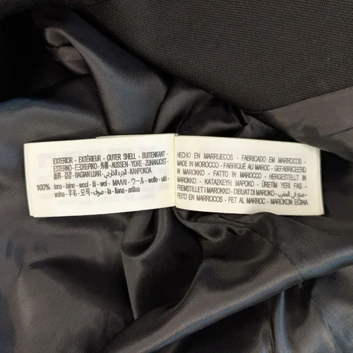 Czarna Marynarka Męska ZARA ORIGINS 100% Wełna R.46 - zdjęcie 14