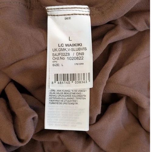 Brązowa Koszula Męska LC WAIKIKI Slim Fit Wiskoza L - zdjęcie 11