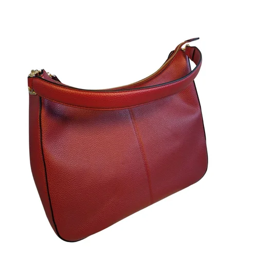 Twinset Milano – Torebka Hobo ze Skóry Naturalnej Bordowa - zdjęcie 2